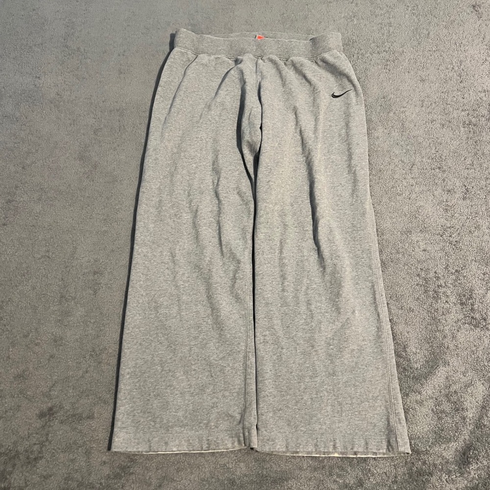 Vintage Nike Team Grey Baggy Wide Leg Fleece Sweatpants Womens Large Swoosh